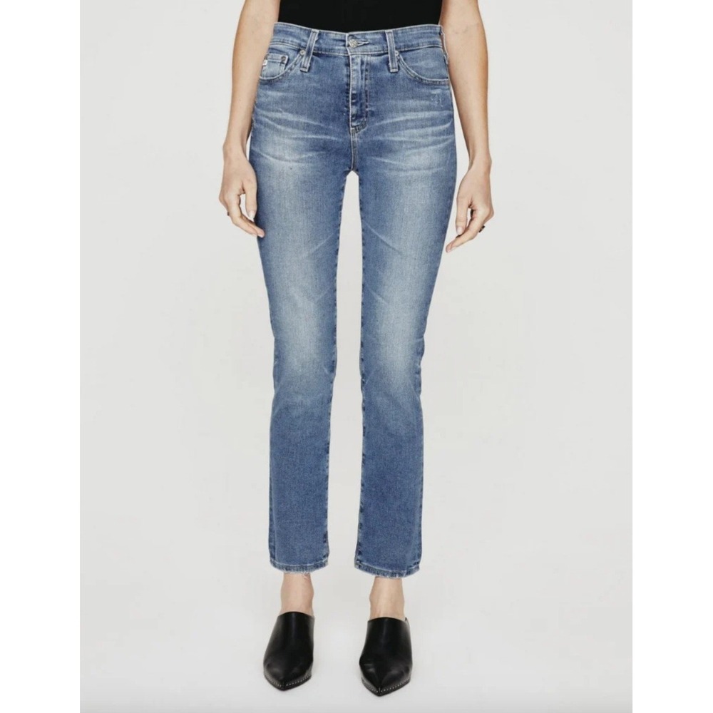 AG Adriano Goldschmied Mari High Rise Slim Straight Jeans Dark Wash Size 27 228